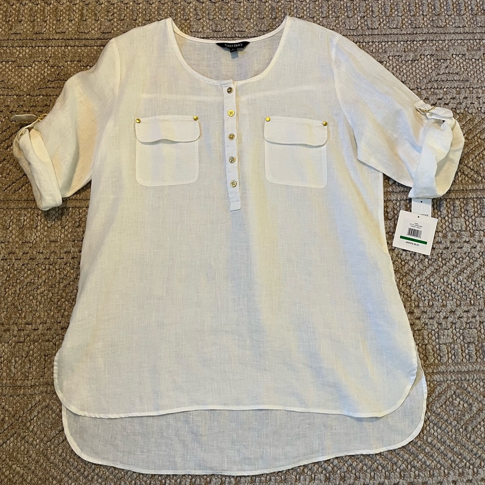NEW Ellen Tracy Linen Top